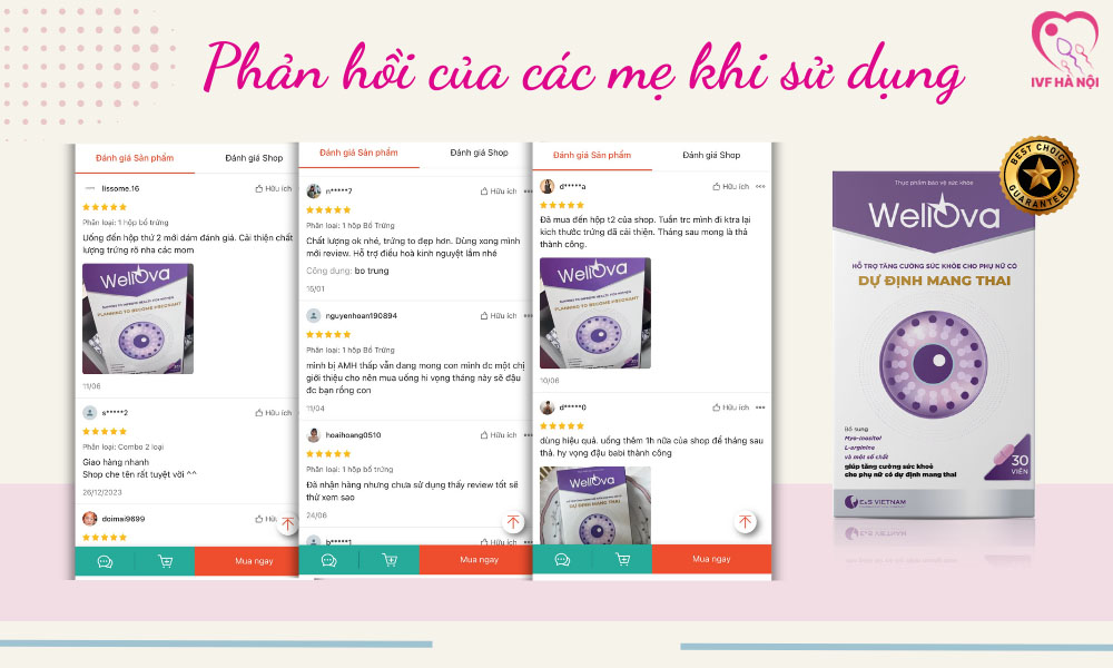 Phản hồi của mẹ khi sử dụng WellOva